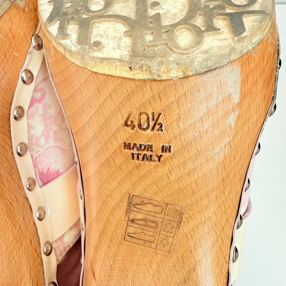 Christian Dior White Pink 2005 logo Monogram Romantique Trotter Mules clogs 40.5 - Picture 8 of 9
